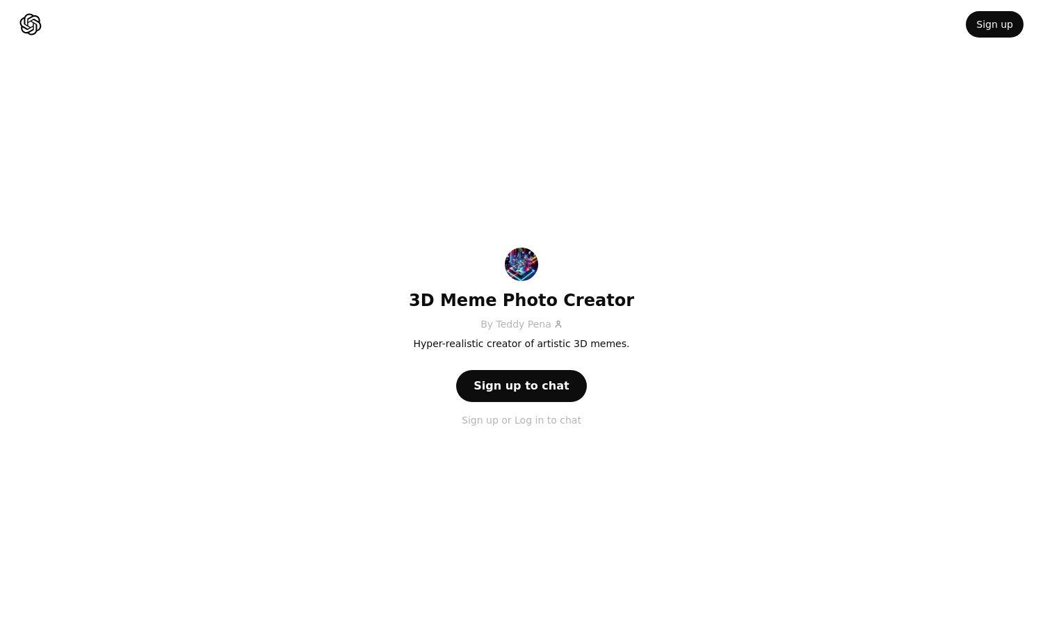 ChatGPT - 3D Meme Photo Creator Website