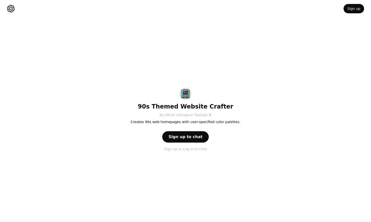 ChatGPT - 90s Themed Website Crafter Website