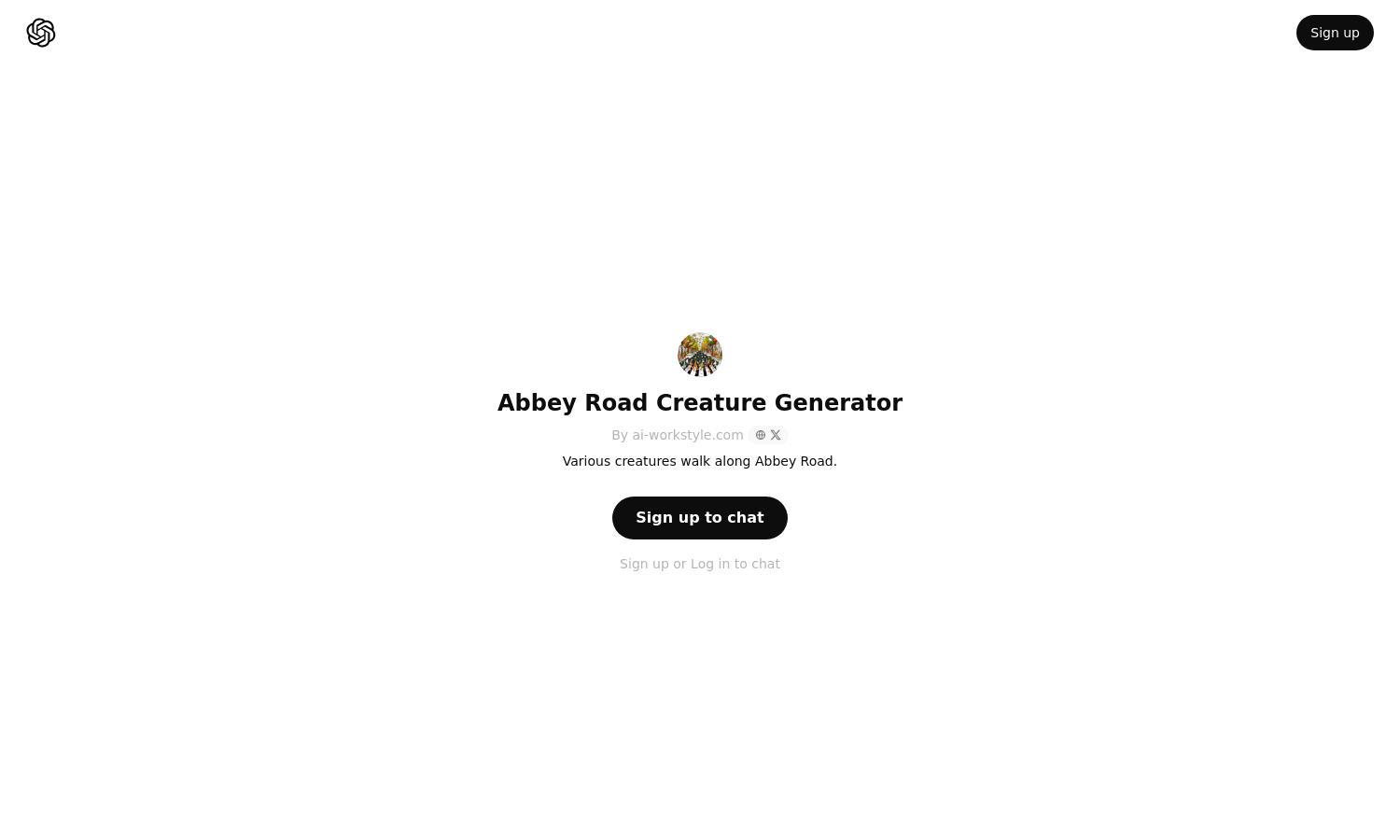 ChatGPT - Abbey Road Creature Generator Website