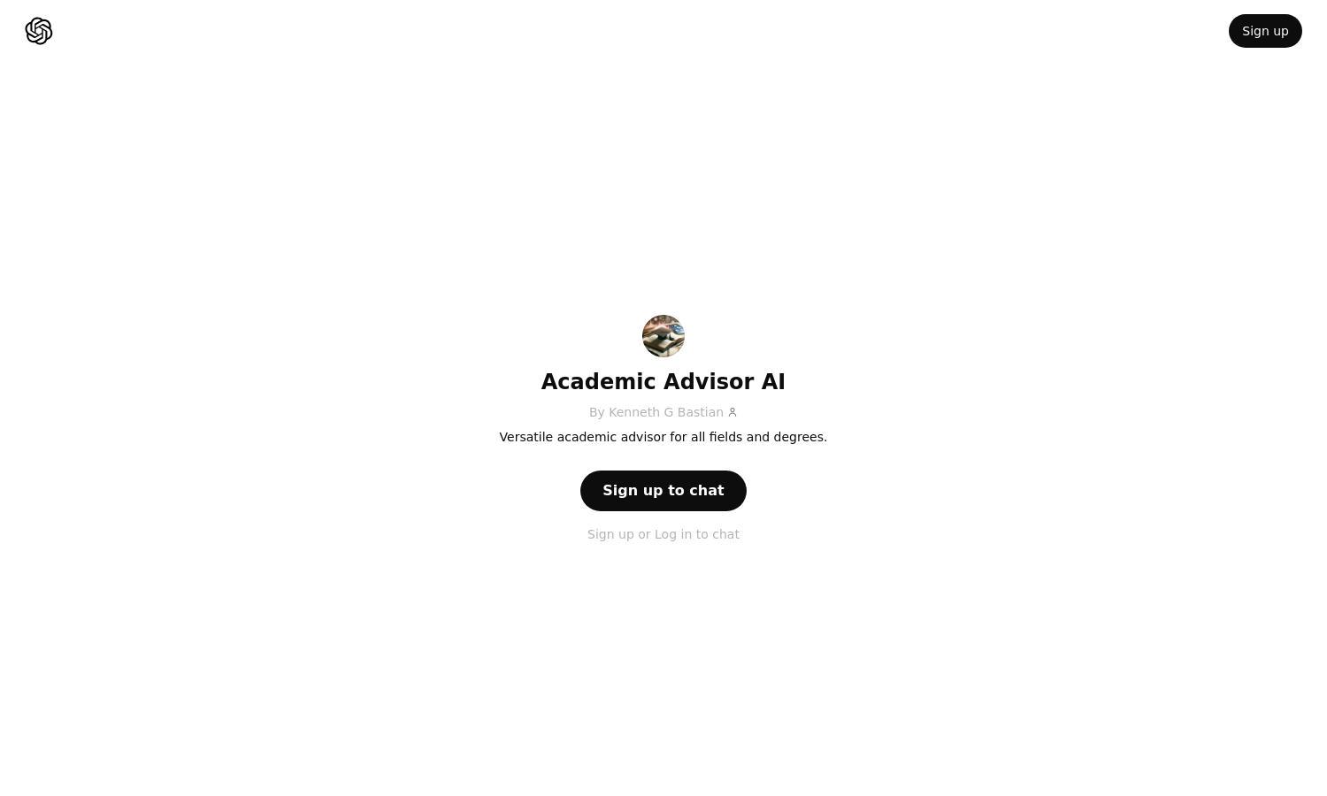 ChatGPT - Academic Advisor AI Website