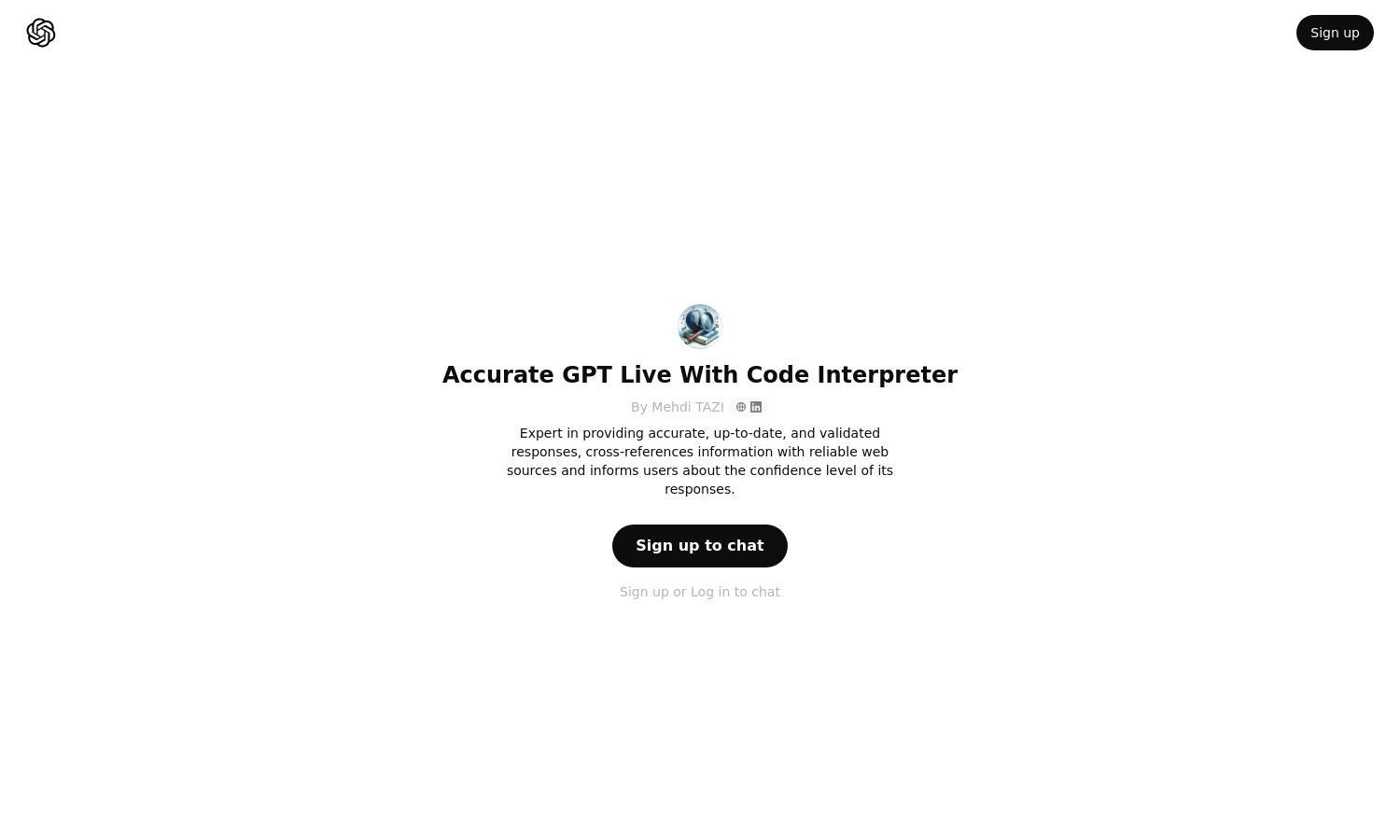 ChatGPT - Accurate GPT Live With Code Interpreter Website