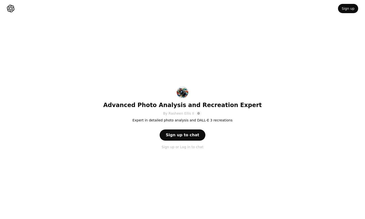 ChatGPT - Advanced Photo Analysis and Recreation Expert Website