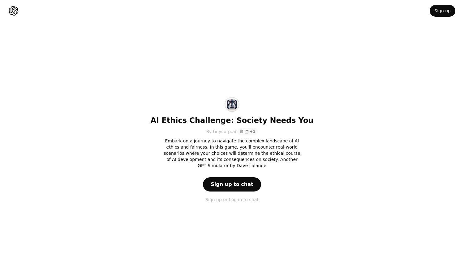 ChatGPT - AI Ethics Challenge: Society Needs You Website