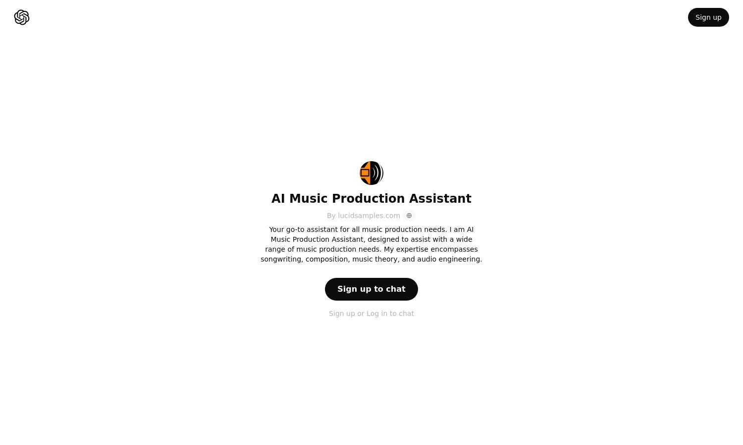 ChatGPT - AI Music Production Assistant Website