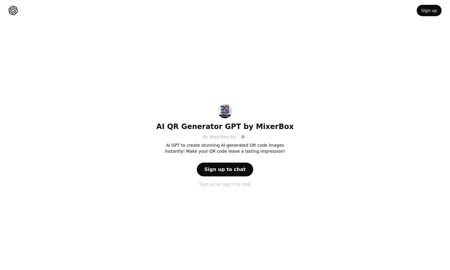 ChatGPT - AI QR Generator GPT by MixerBox Website