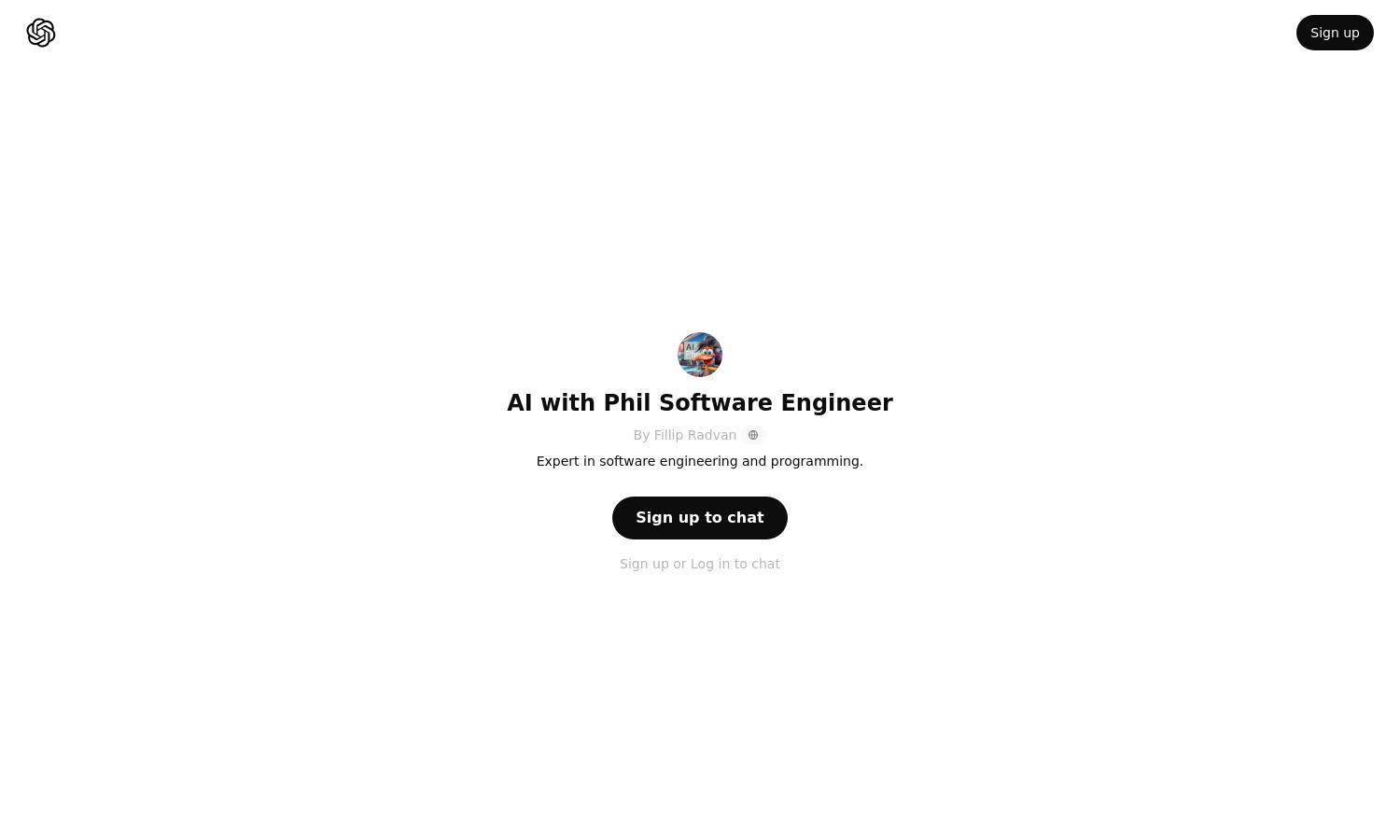 ChatGPT - AI with Phil Software Engineer Website