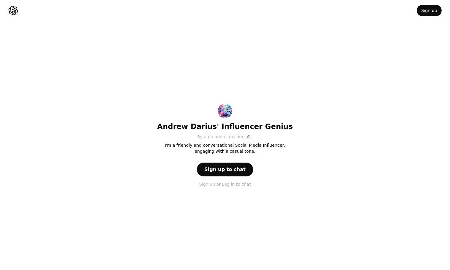 ChatGPT - Andrew Darius' Influencer Genius Website