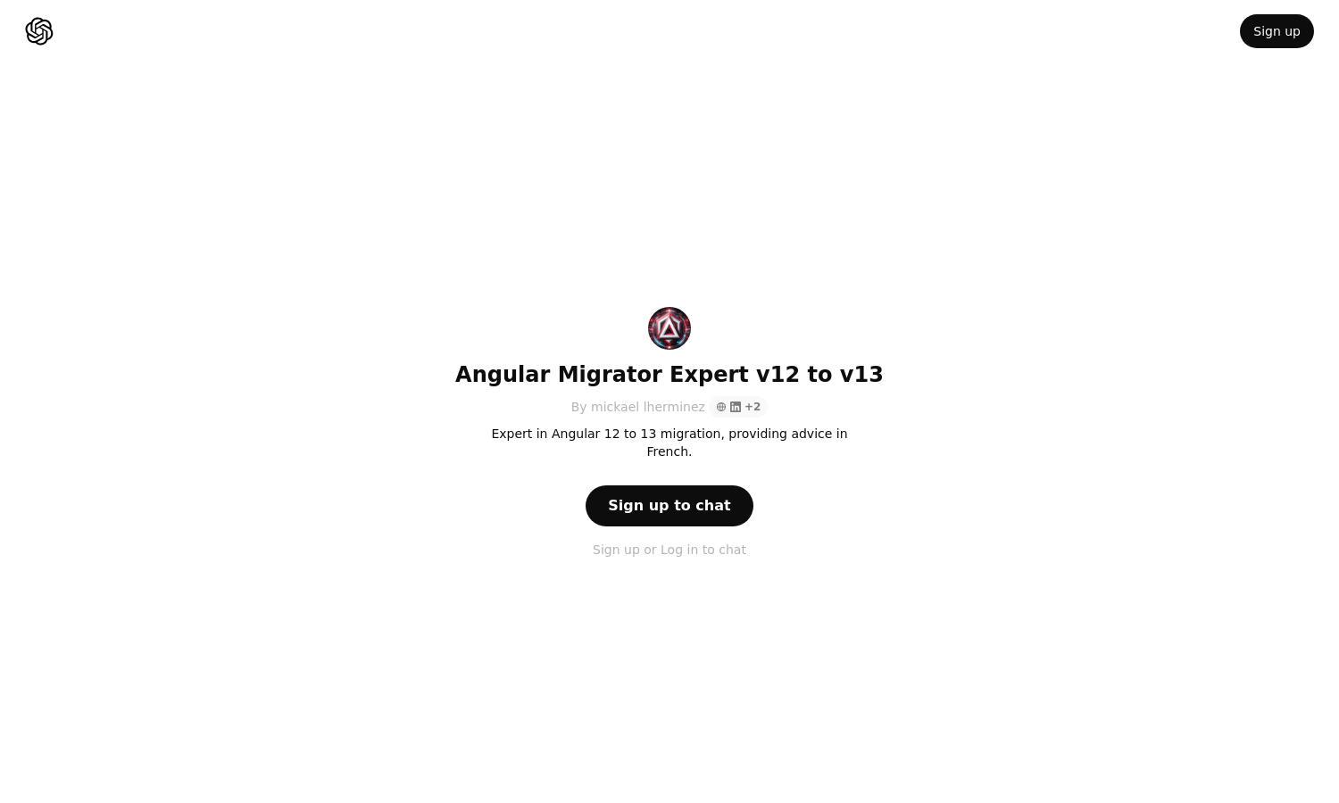 ChatGPT - Angular Migrator Expert  v12 to v13 Website