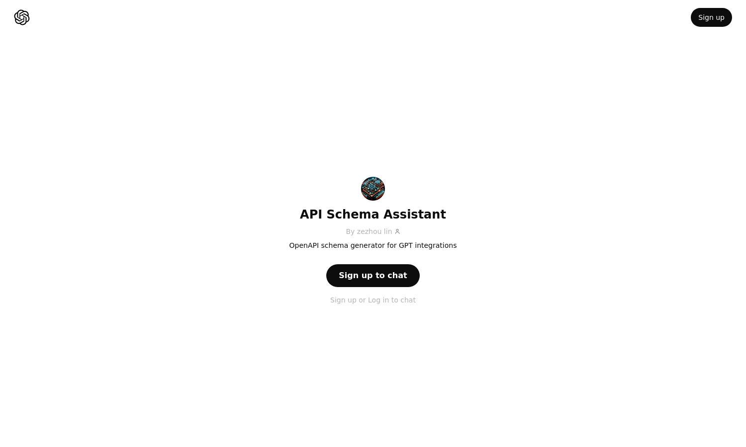 ChatGPT - API Schema Assistant Website