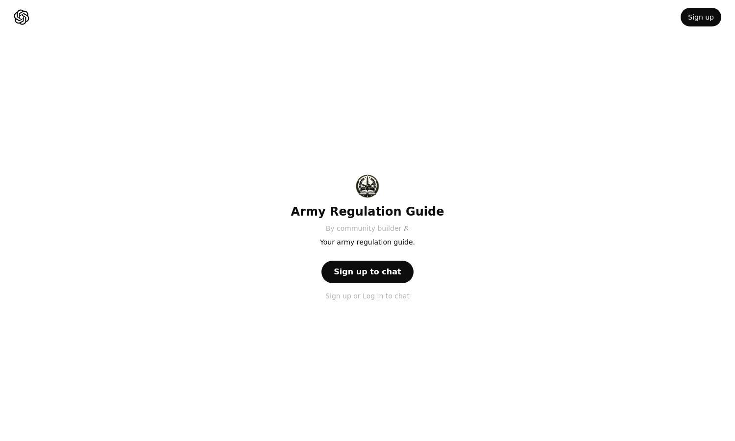 ChatGPT - Army Regulation Guide Website