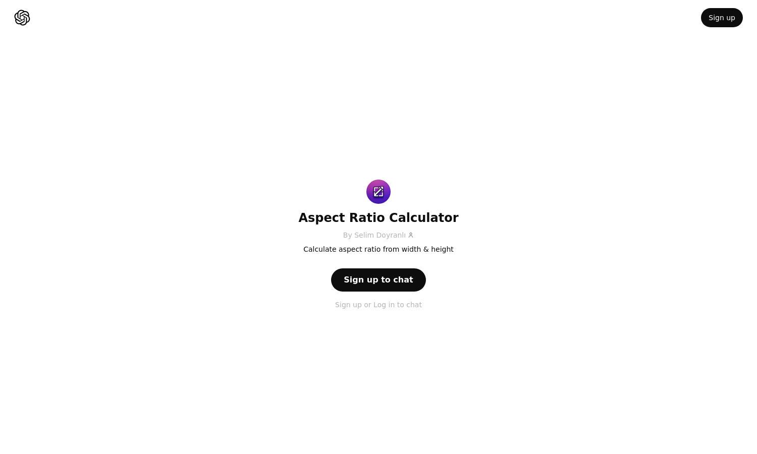 ChatGPT - Aspect Ratio Calculator Website