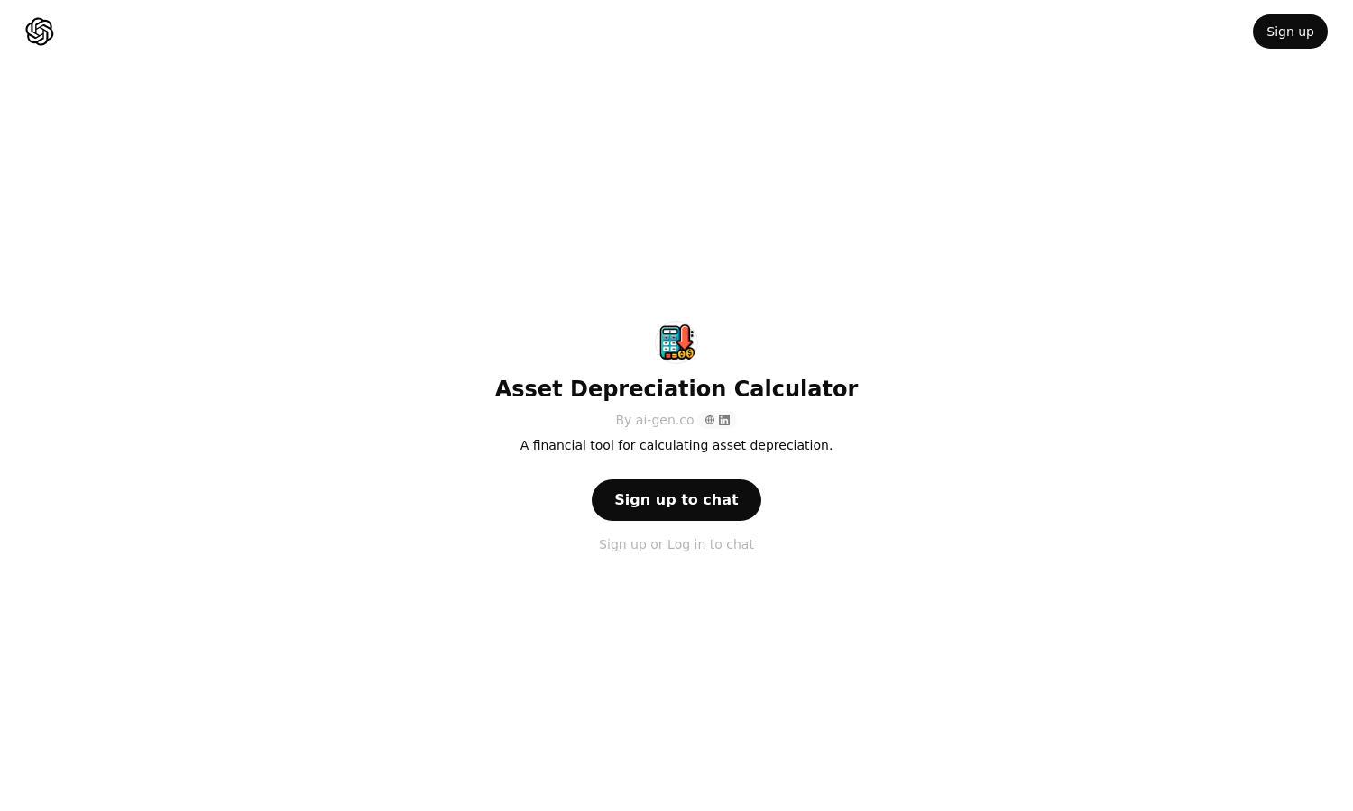 ChatGPT - Asset Depreciation Calculator Website