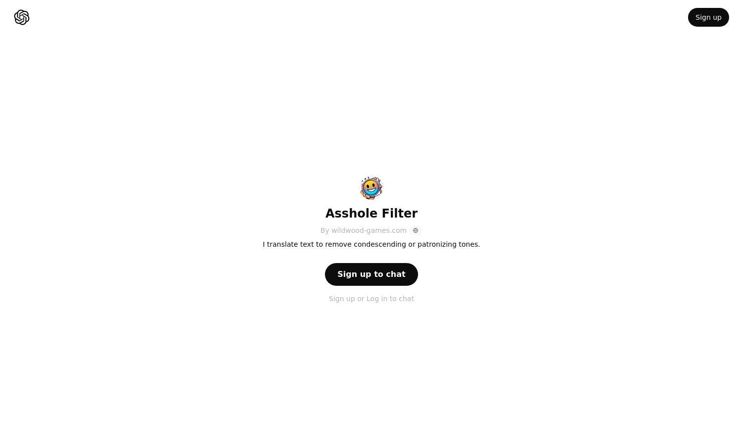 ChatGPT - Asshole Filter Website