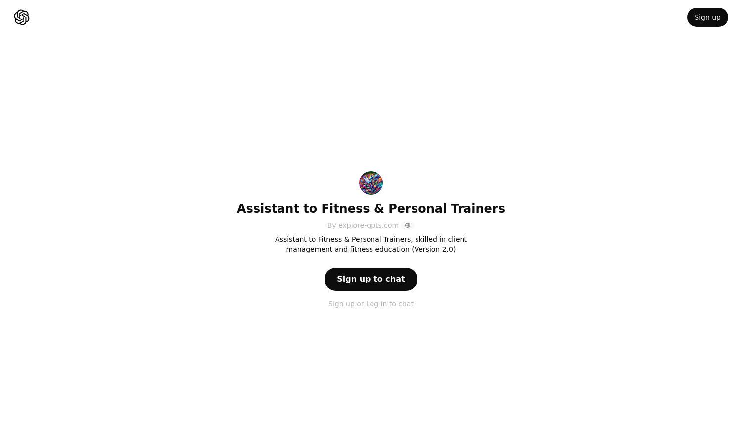 ChatGPT - Assistant to Fitness & Personal Trainers Website