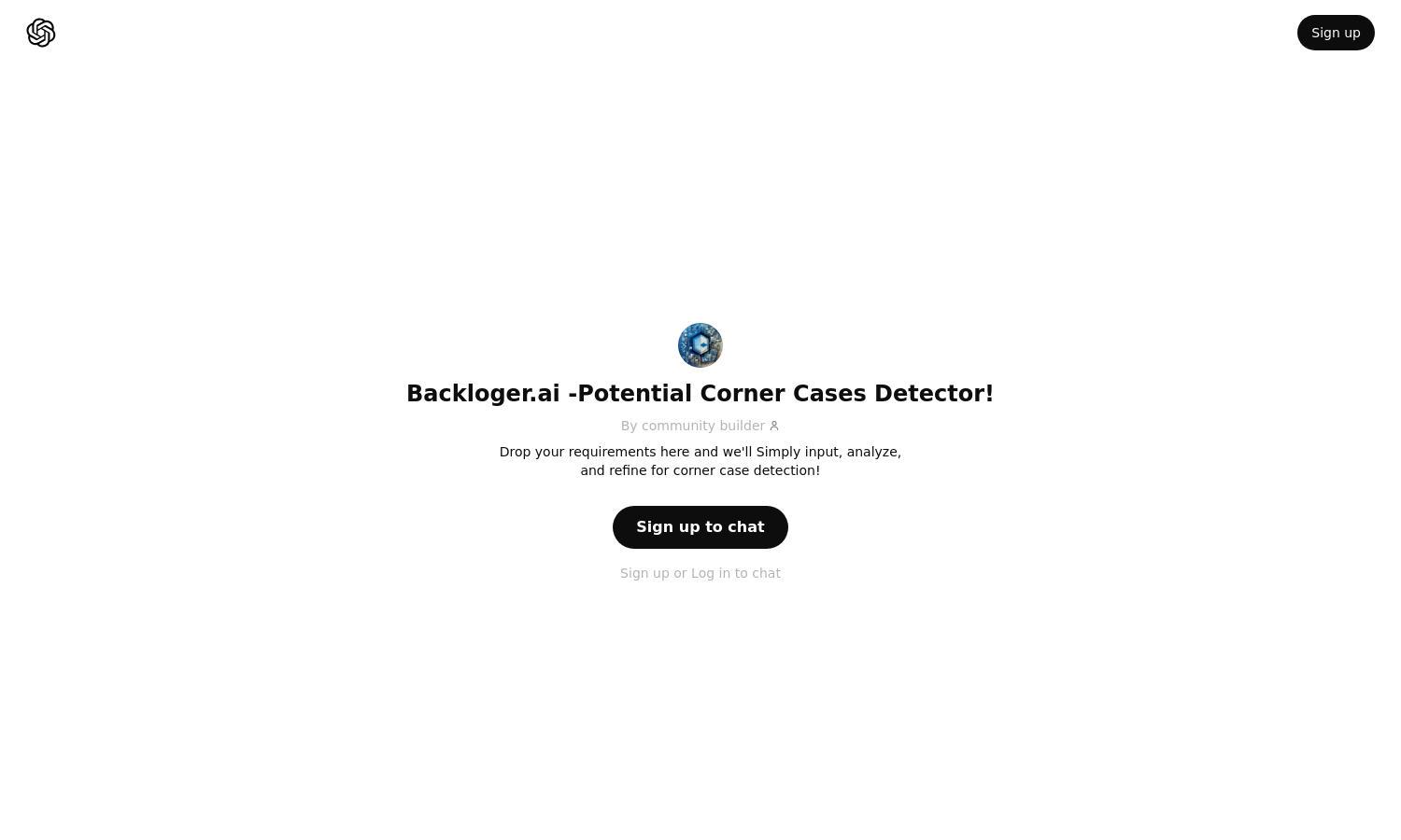 ChatGPT - Backloger.ai -Potential Corner Cases Detector! Website