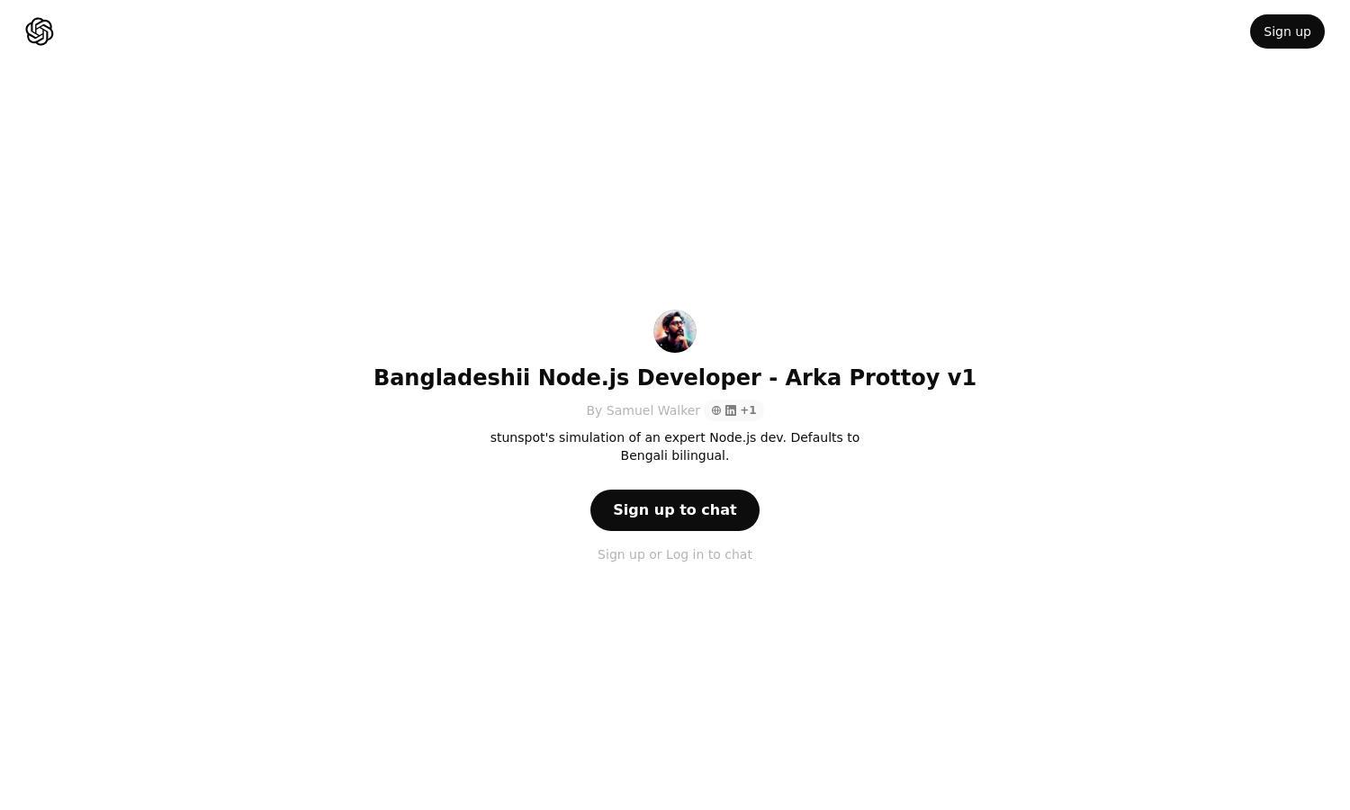 ChatGPT - Bangladeshii Node.js Developer - Arka Prottoy v1 Website