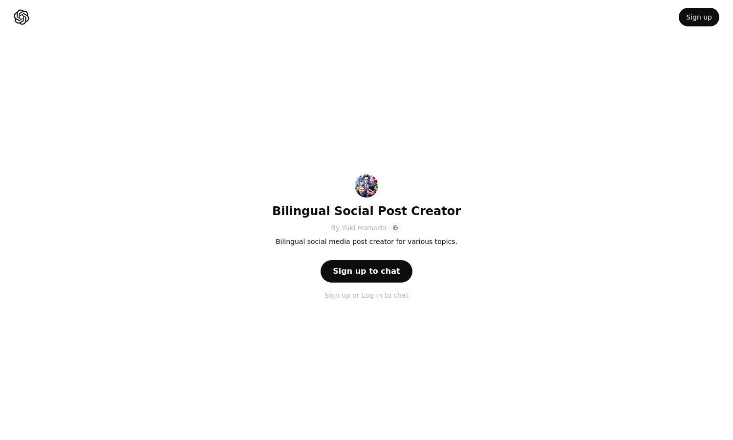 ChatGPT - Bilingual Social Post Creator Website