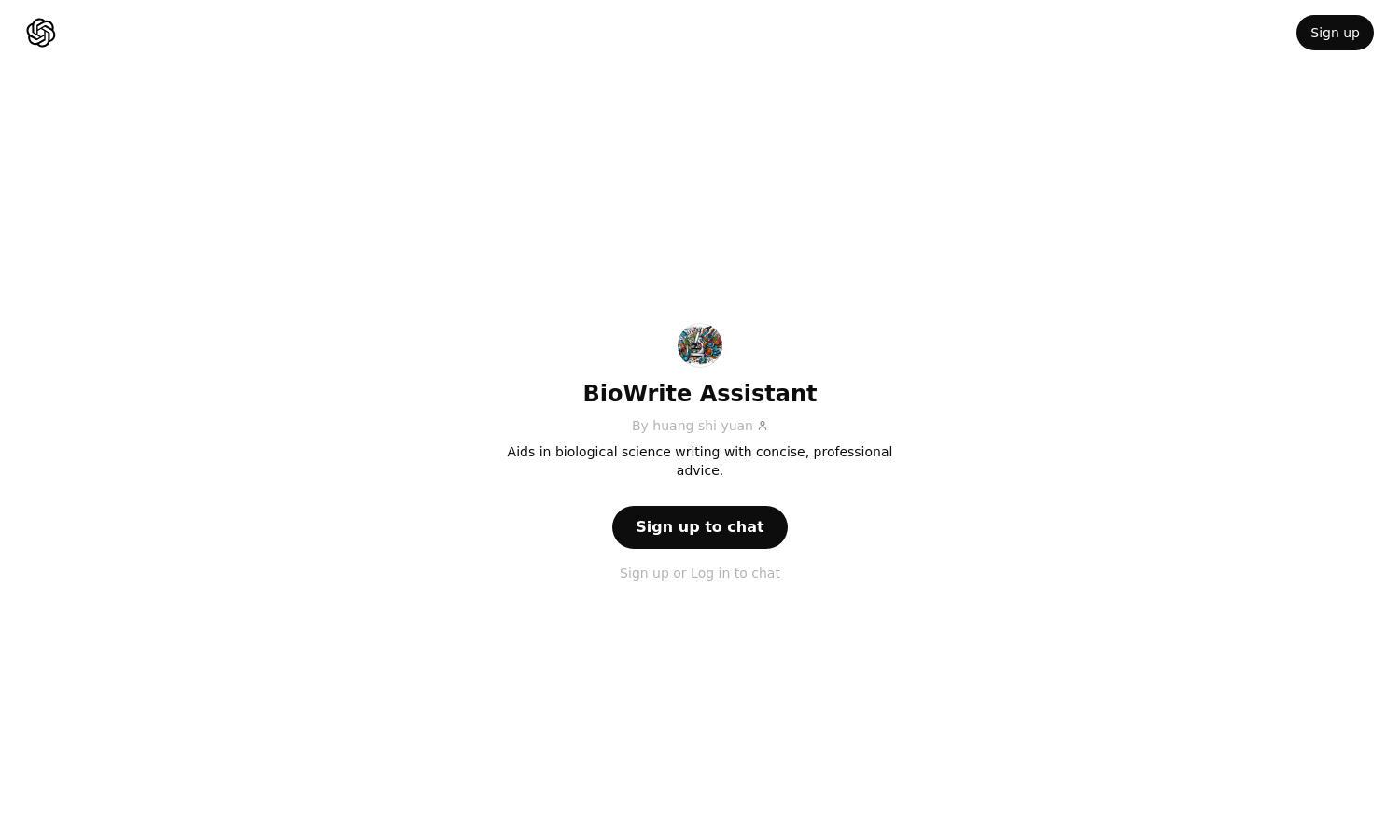 ChatGPT - BioWrite Assistant Website