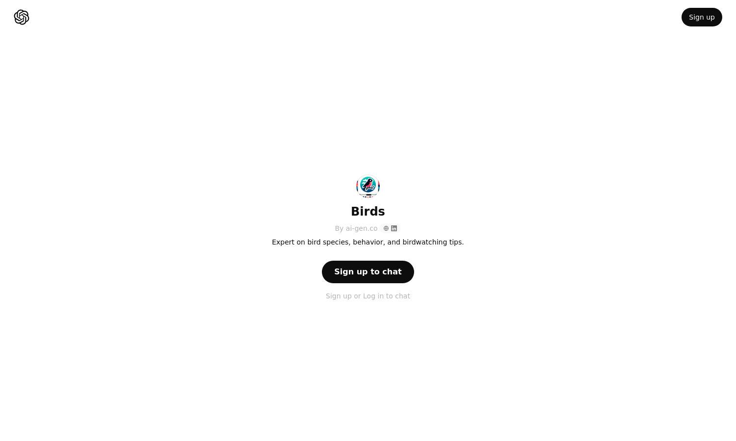 ChatGPT - Birds Website