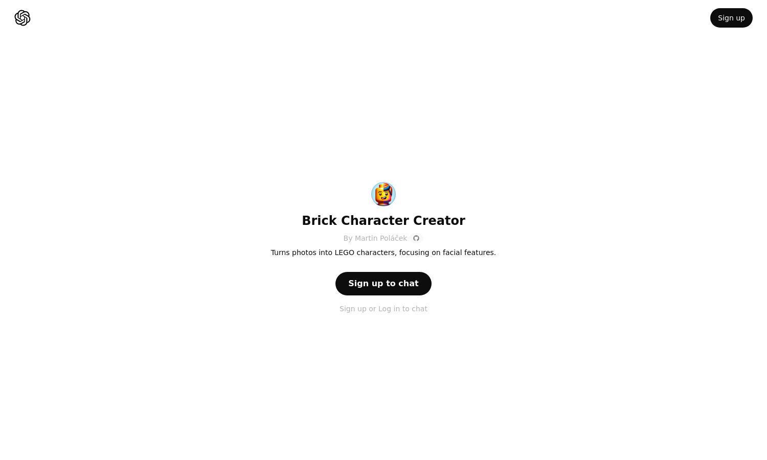 ChatGPT - Brick Character Creator Website