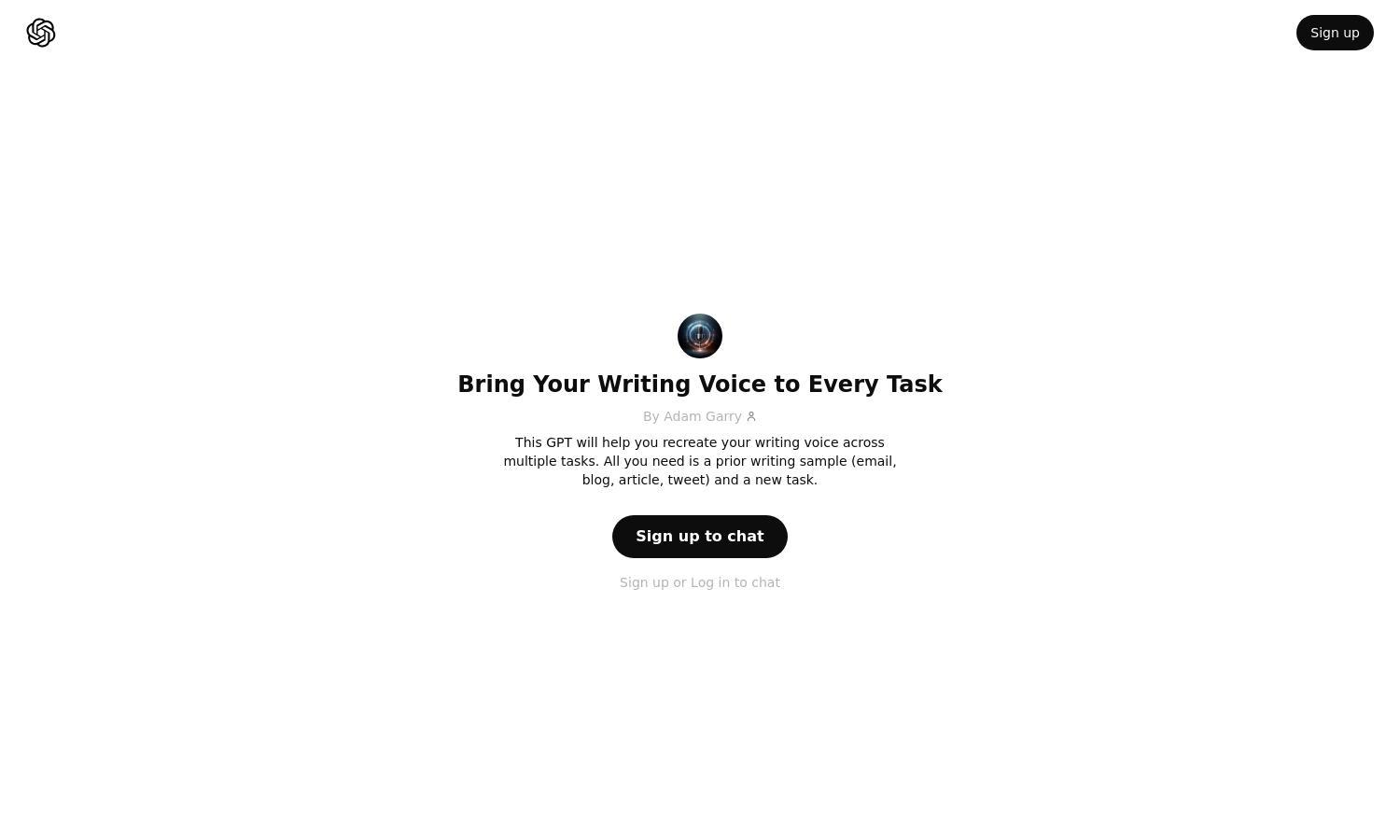 ChatGPT - Bring Your Writing Voice to Every Task Website