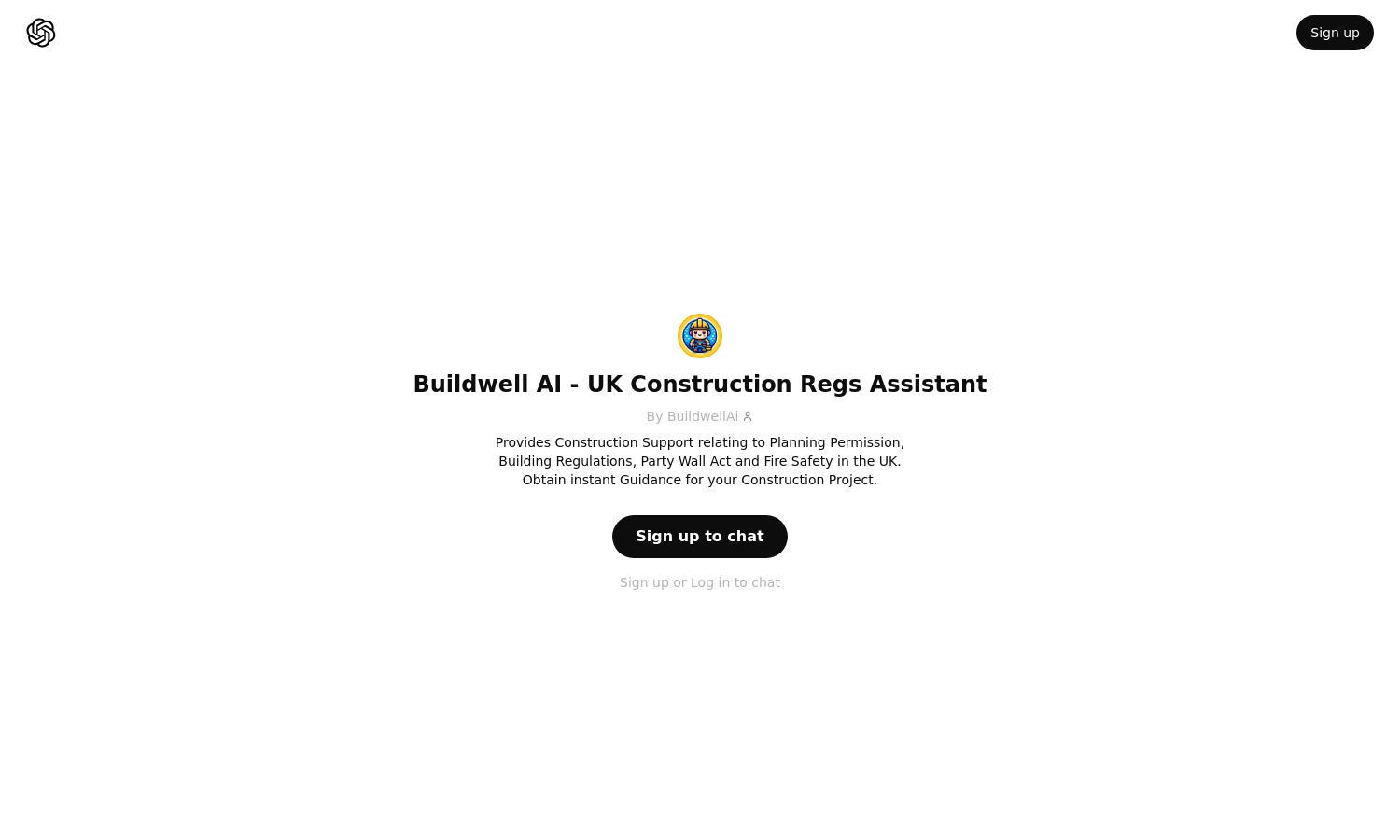 ChatGPT - Buildwell AI - UK Construction Regs Assistant Website