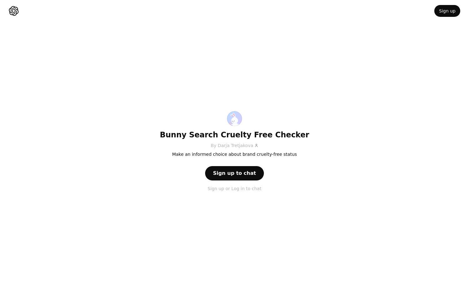 ChatGPT - Bunny Search Cruelty Free Checker Website