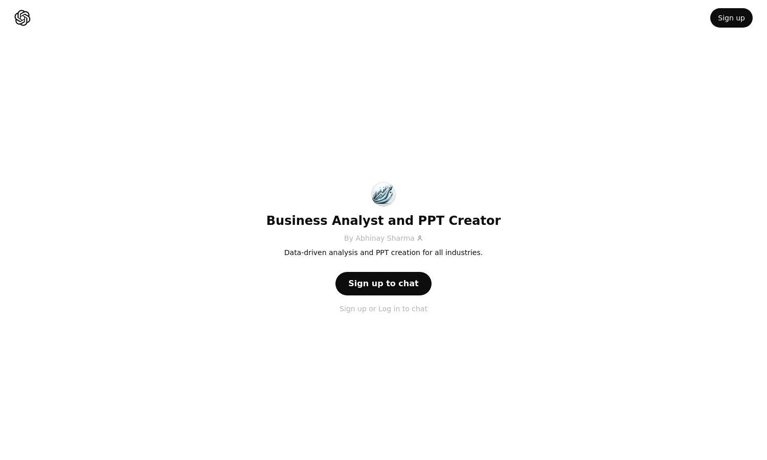 ChatGPT - Business Analyst and PPT Creator Website