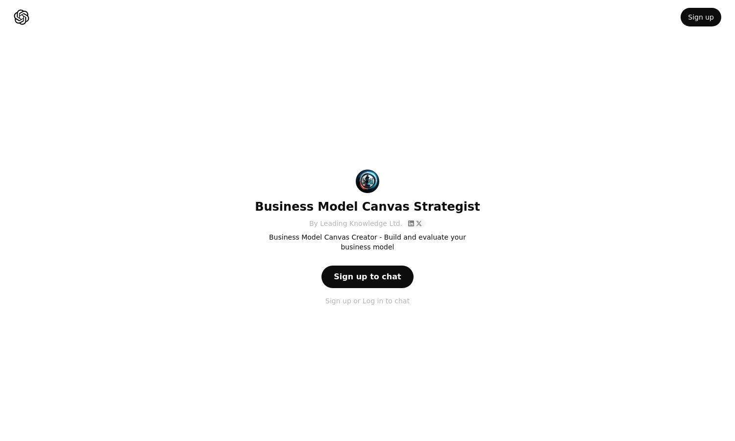 ChatGPT - Business Model Canvas Strategist Website