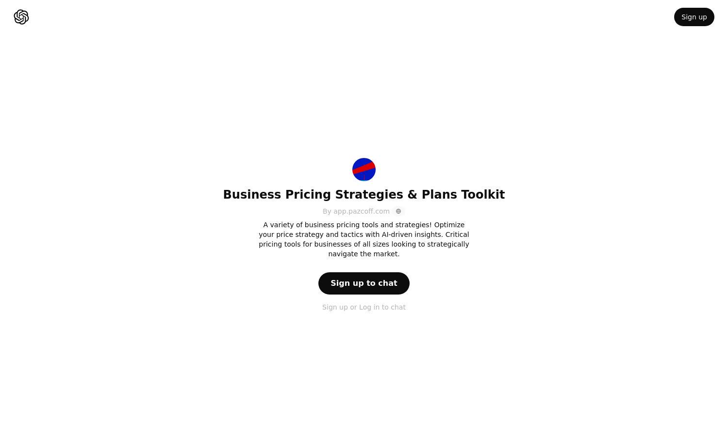 ChatGPT - Business Pricing Strategies & Plans Toolkit Website