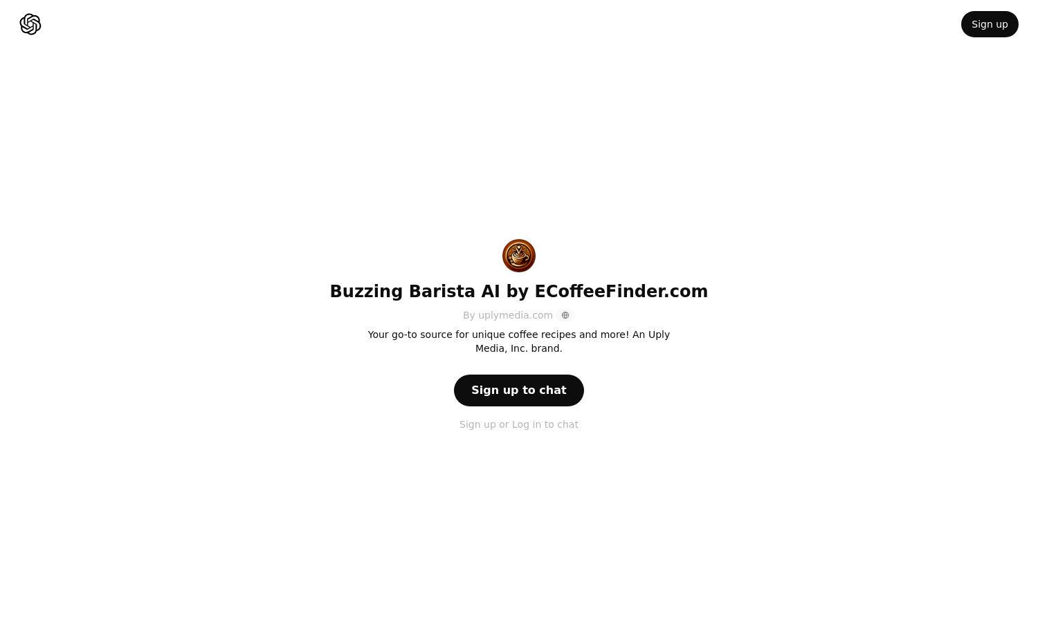 ChatGPT - Buzzing Barista AI by ECoffeeFinder.com Website