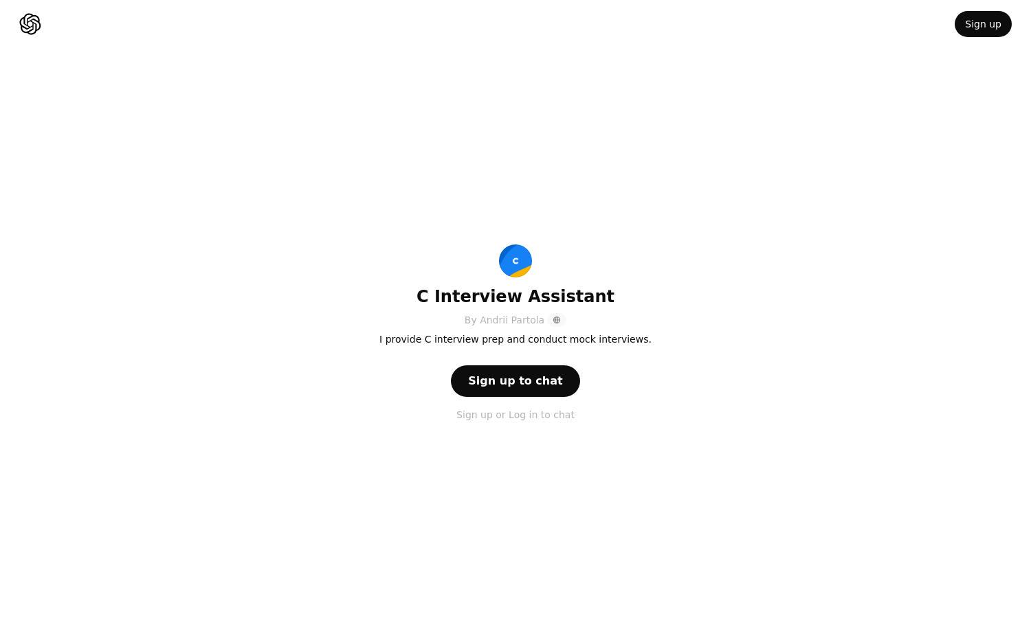 ChatGPT - C Interview Assistant Website