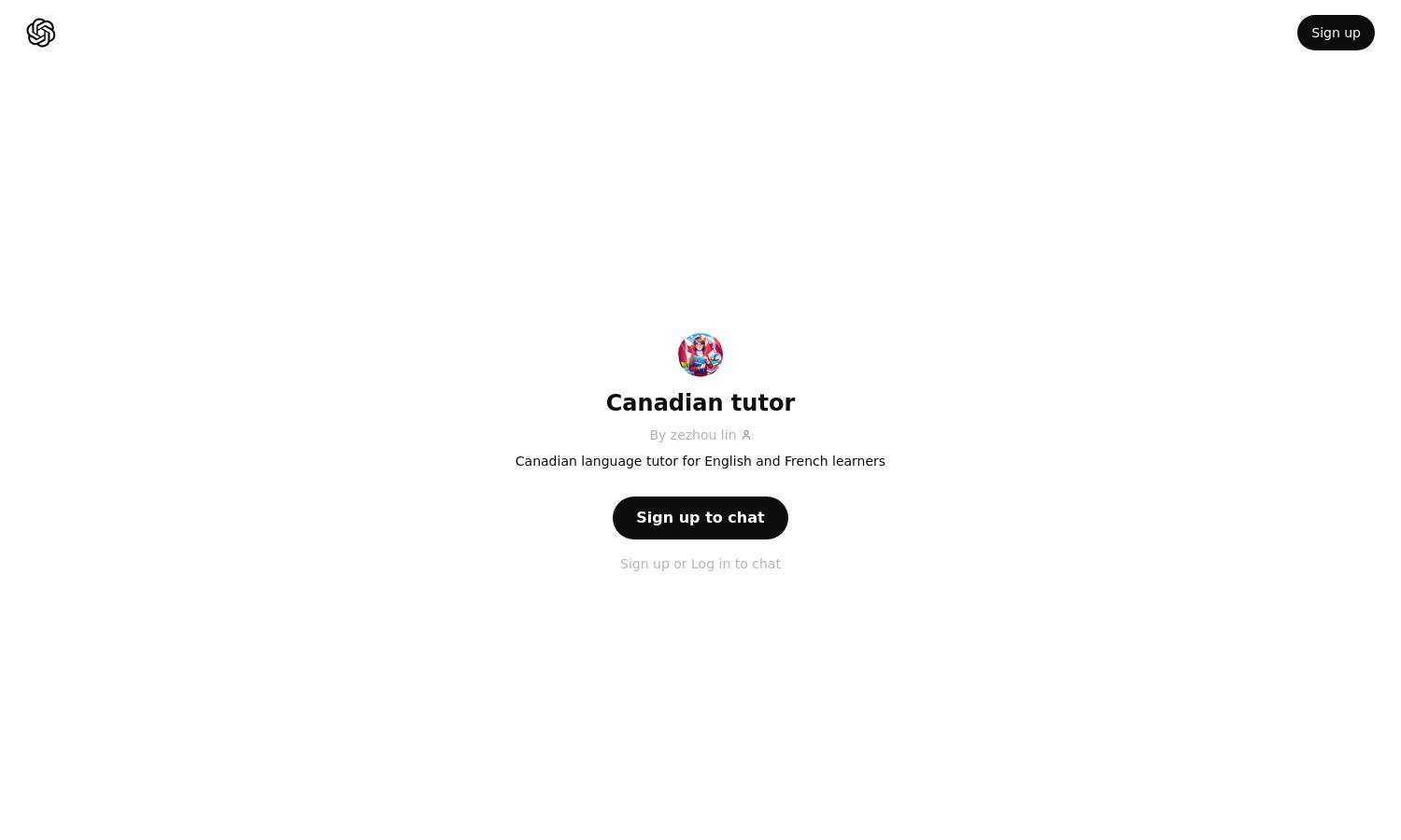 ChatGPT - Canadian tutor Website