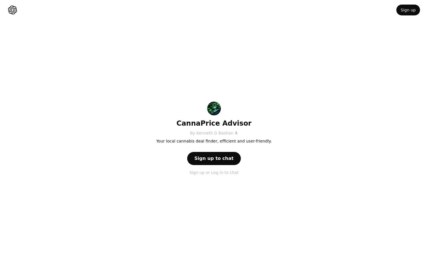 ChatGPT - CannaPrice Advisor Website