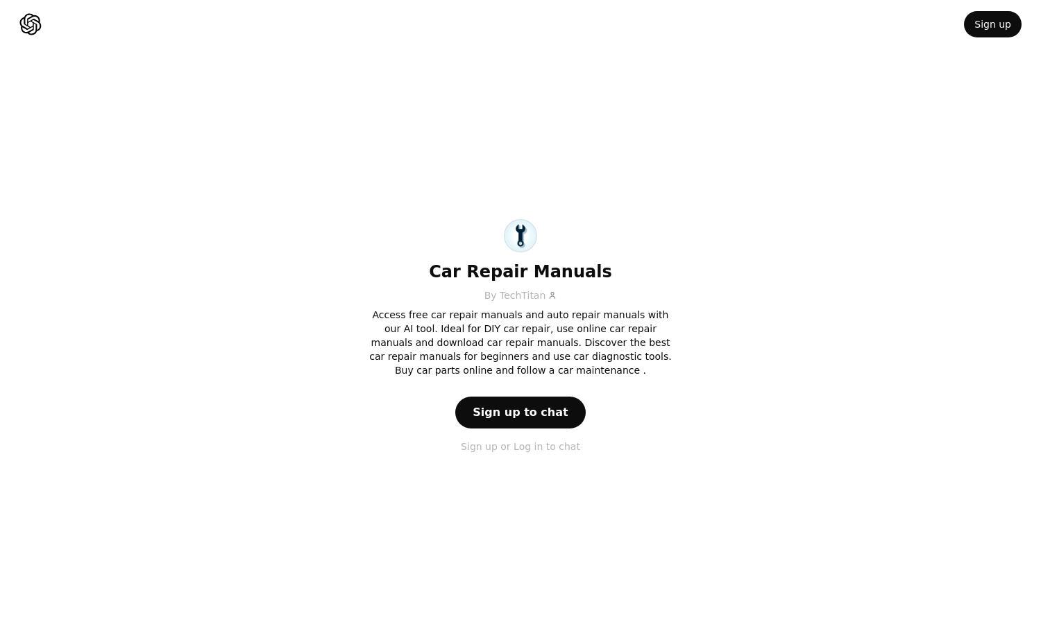 ChatGPT - Car Repair Manuals Website