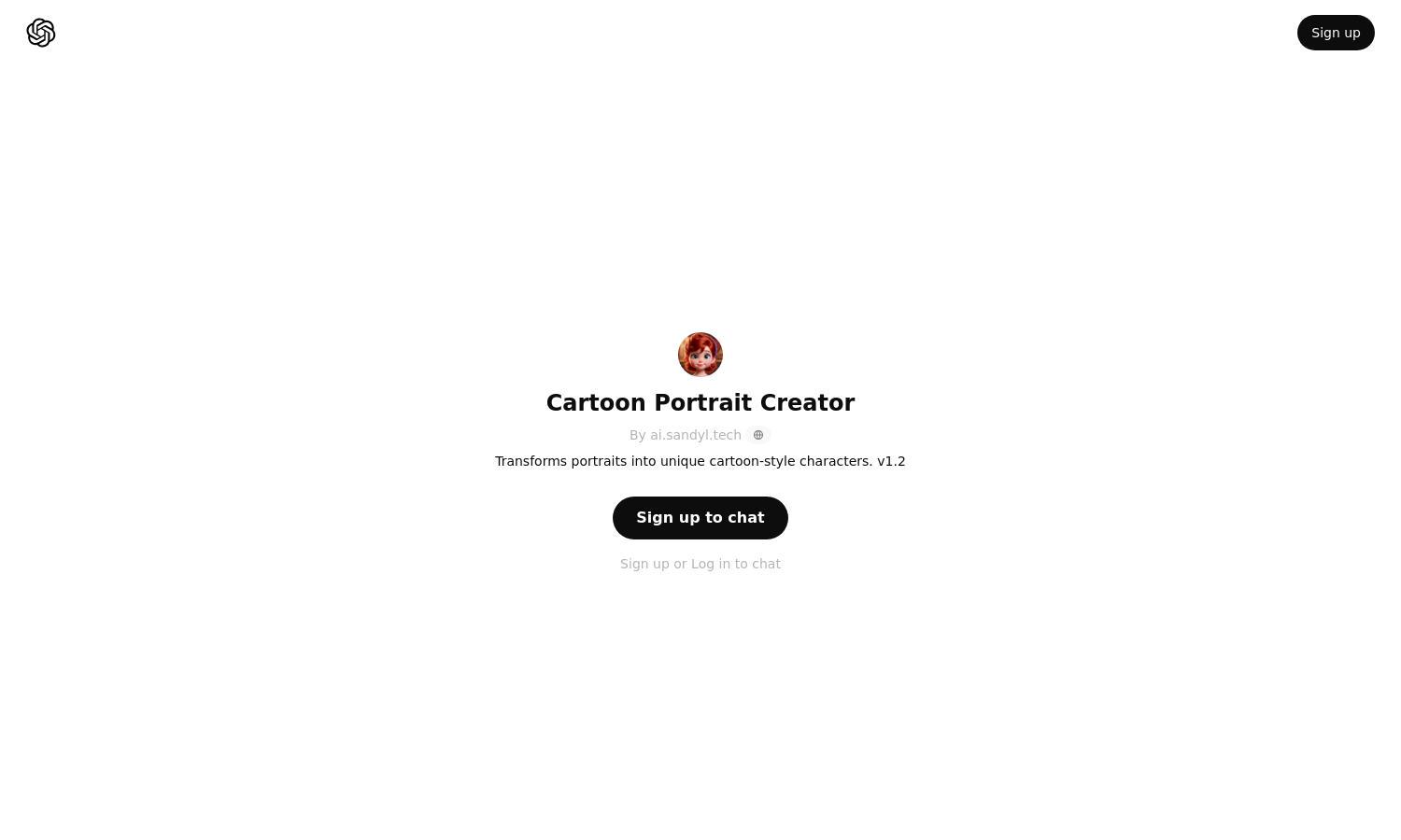 ChatGPT - Cartoon Portrait Creator Website