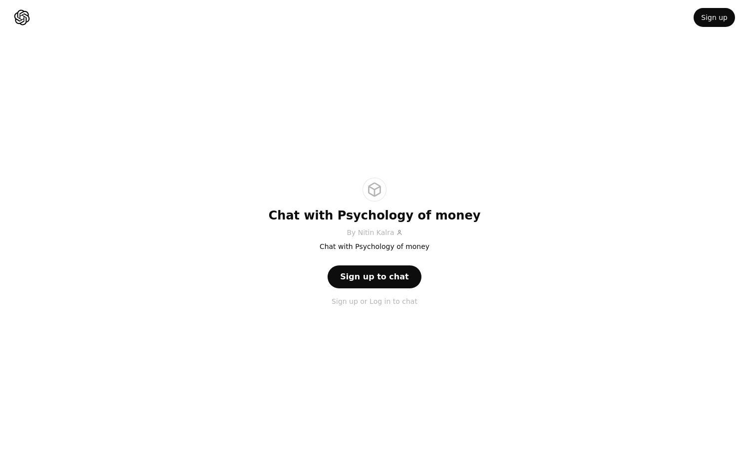 ChatGPT - Chat with Psychology of money Website