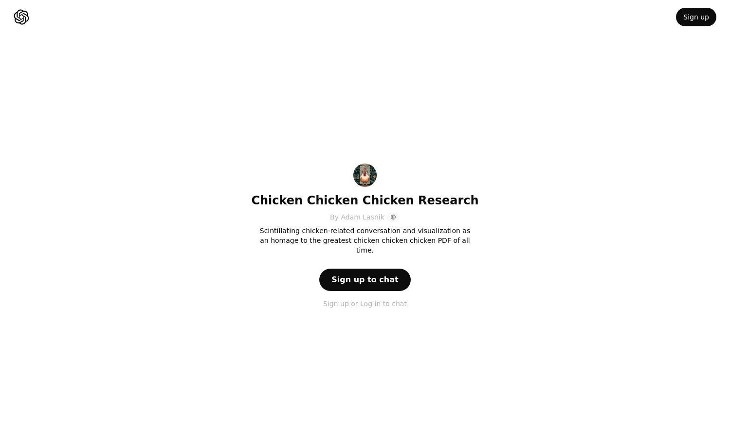 ChatGPT - Chicken Chicken Chicken Research Website