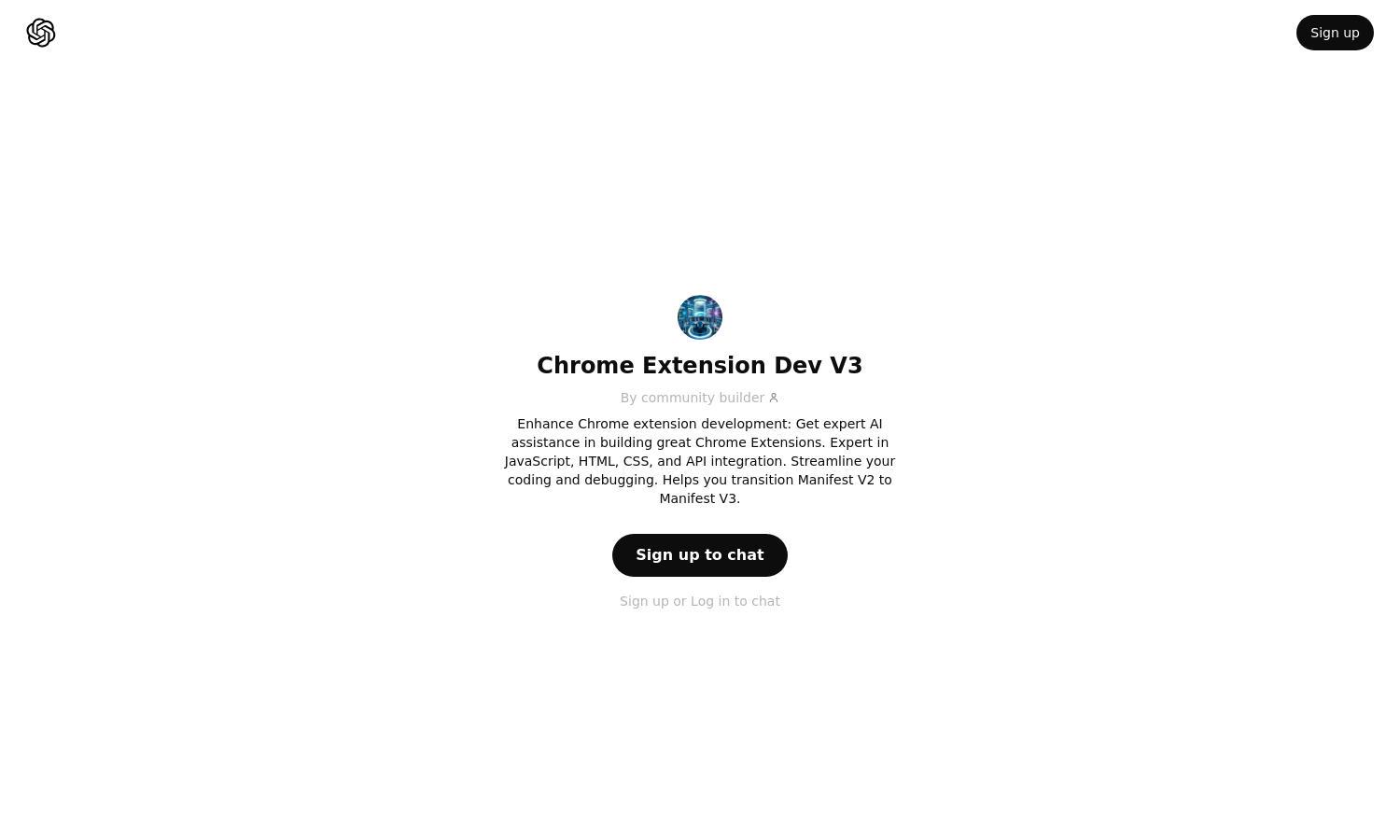 ChatGPT - Chrome Extension Dev V3 Website