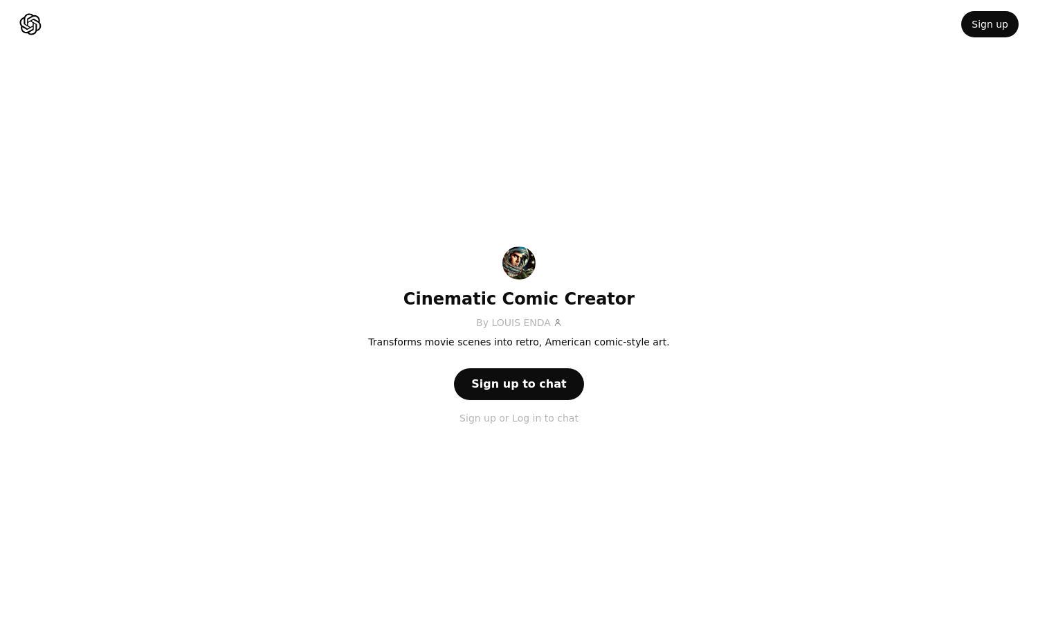 ChatGPT - Cinematic Comic Creator Website