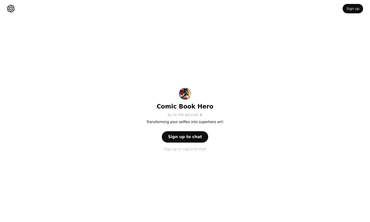 ChatGPT - Comic Book Hero Website