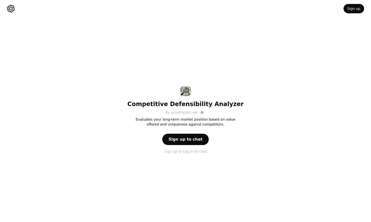 ChatGPT - Competitive Defensibility Analyzer Website