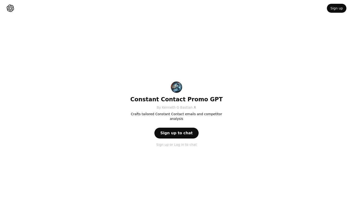 ChatGPT - Constant Contact Promo GPT Website