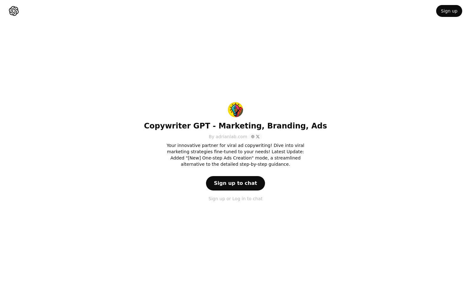 ChatGPT - Copywriter GPT - Marketing, Branding, Ads Website