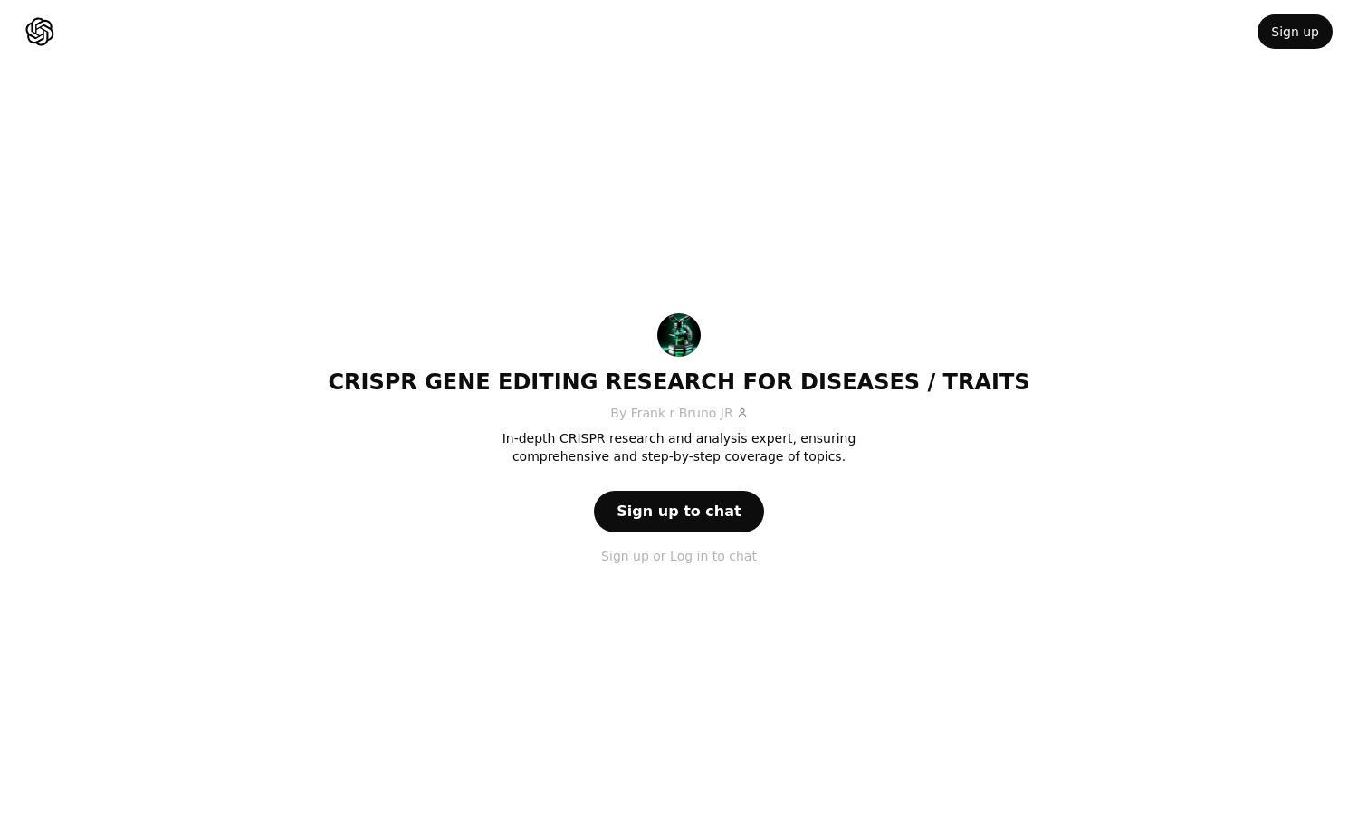 ChatGPT - CRISPR GENE EDITING RESEARCH FOR DISEASES / TRAITS Website