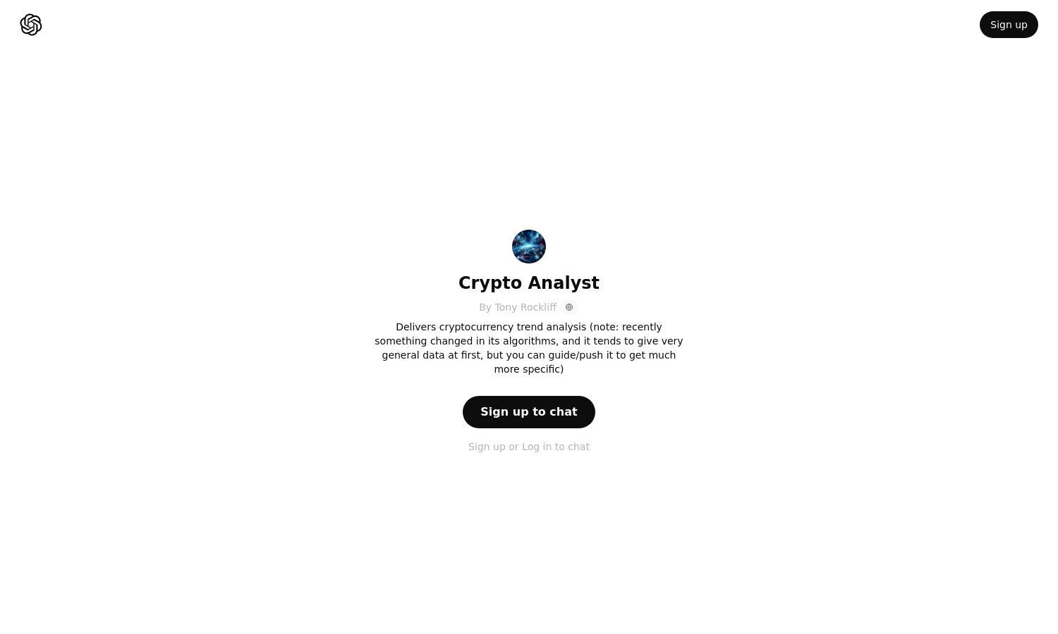 ChatGPT - Crypto Analyst Website