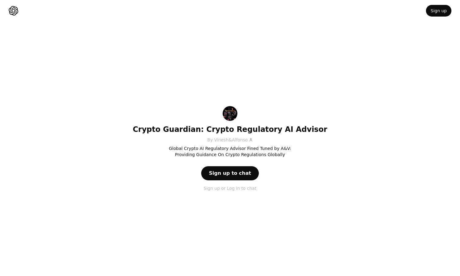 ChatGPT - Crypto Guardian: Crypto Regulatory AI Advisor Website