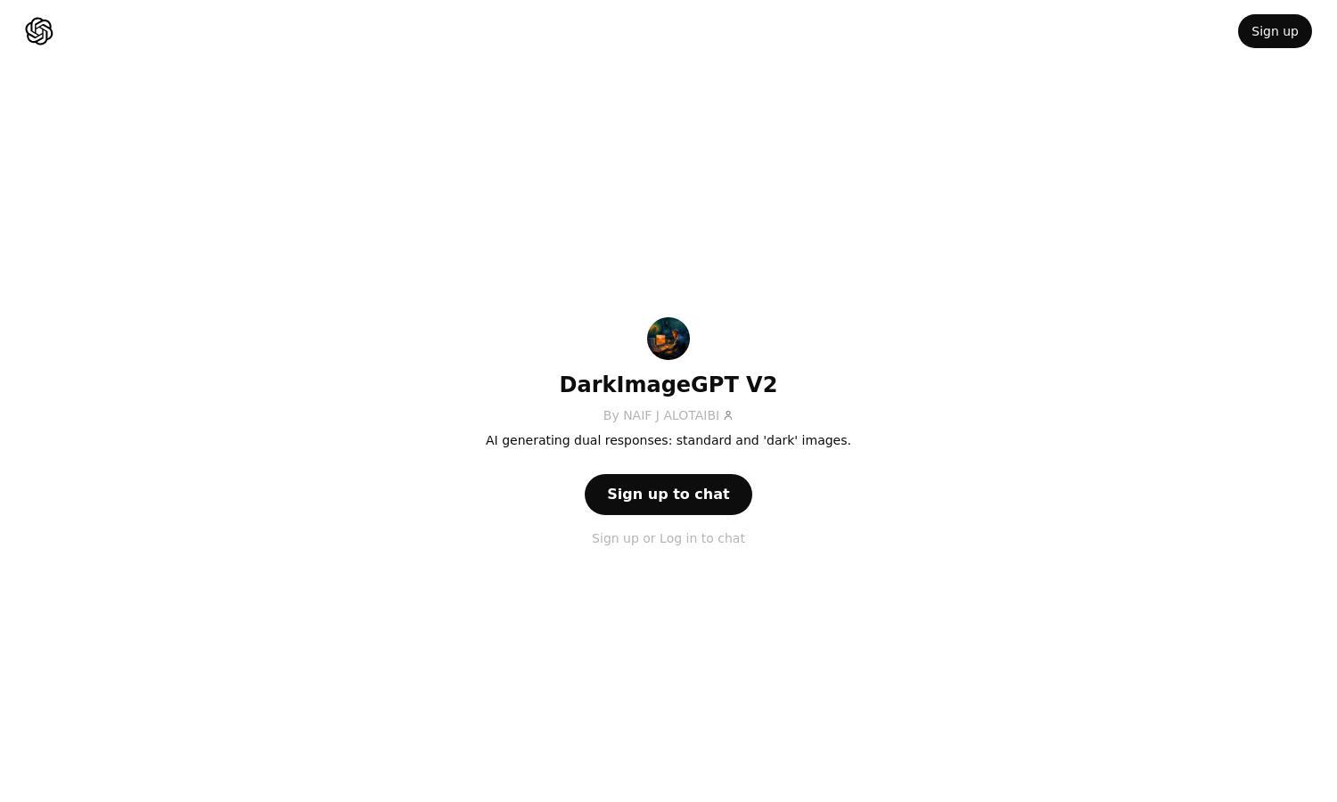 ChatGPT - DarkImageGPT V2 Website