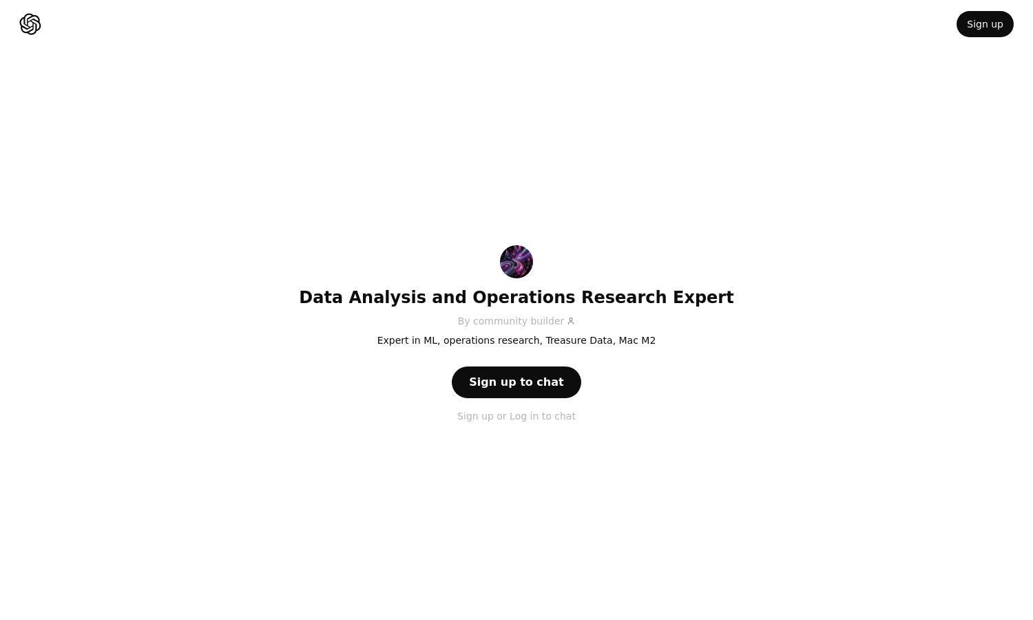 ChatGPT - Data Analysis and Operations Research Expert Website