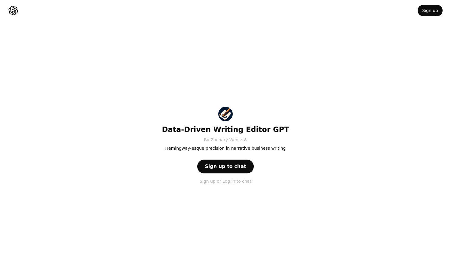 ChatGPT - Data-Driven Writing Editor GPT Website